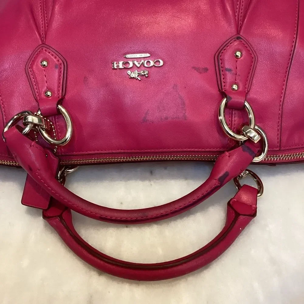 Coach Bag Purse Handbag Colette Leather Carryall Satchel Tote Pocketbook Pink